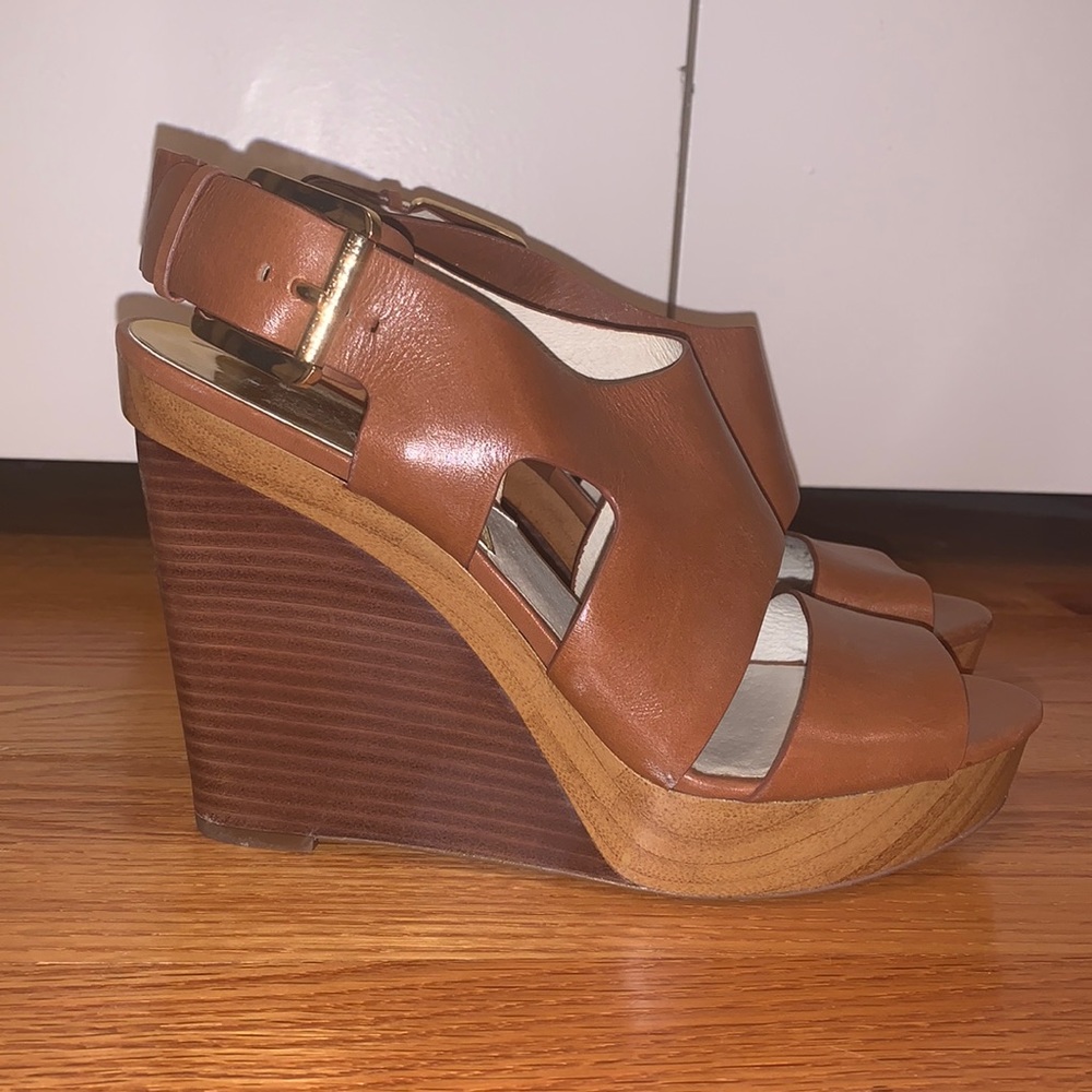 Only worn once - Michael Kors Leather Wedges